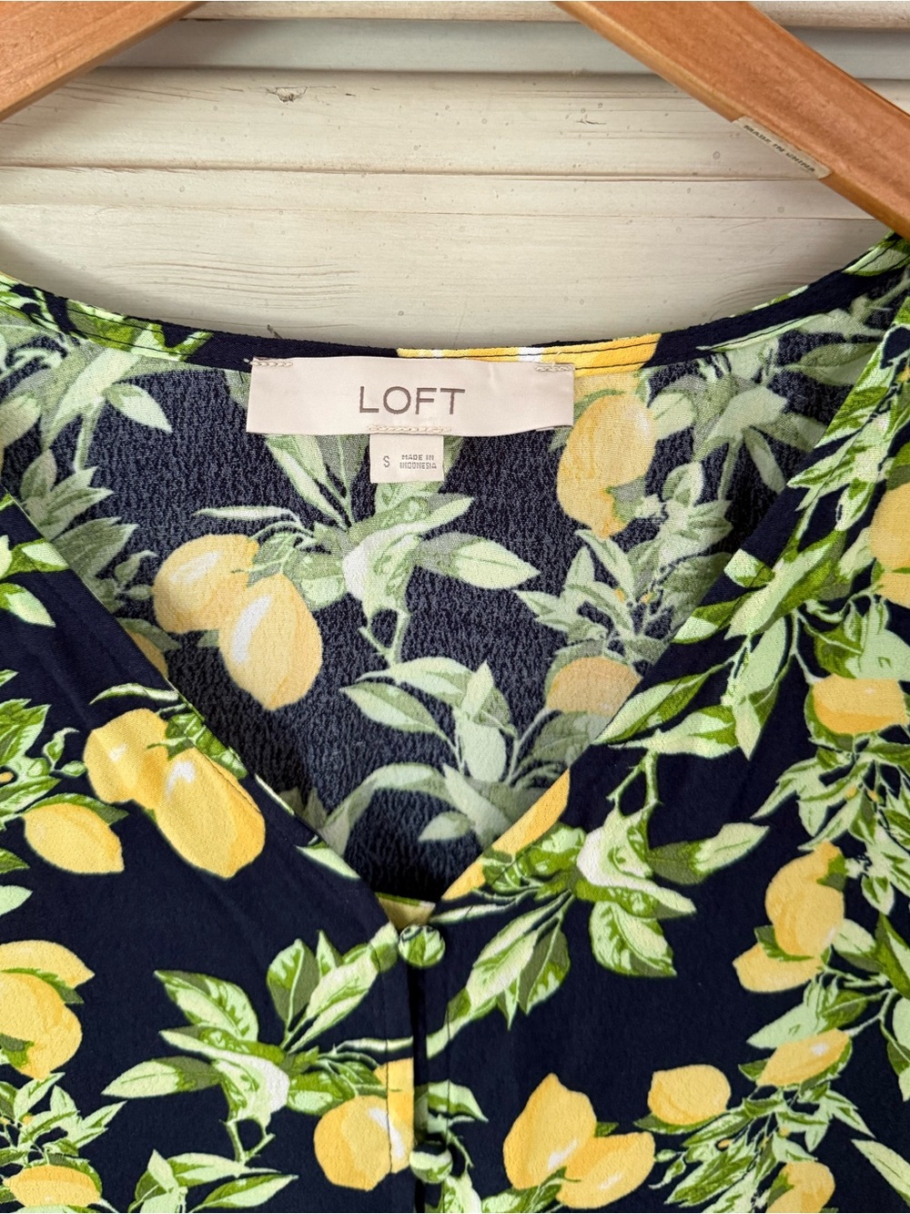 Loft Lemon Euro Summer Blouse Top - Picture 4 of 5